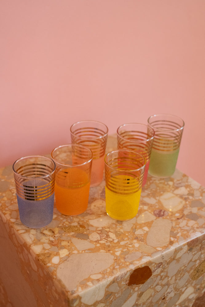 60’s Vintage Sugar Frosted Shot Glasses