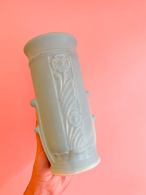 Vintage Blue Floral Vase