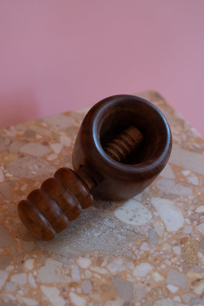 60’s Vintage Wooden Screw Nut Cracker