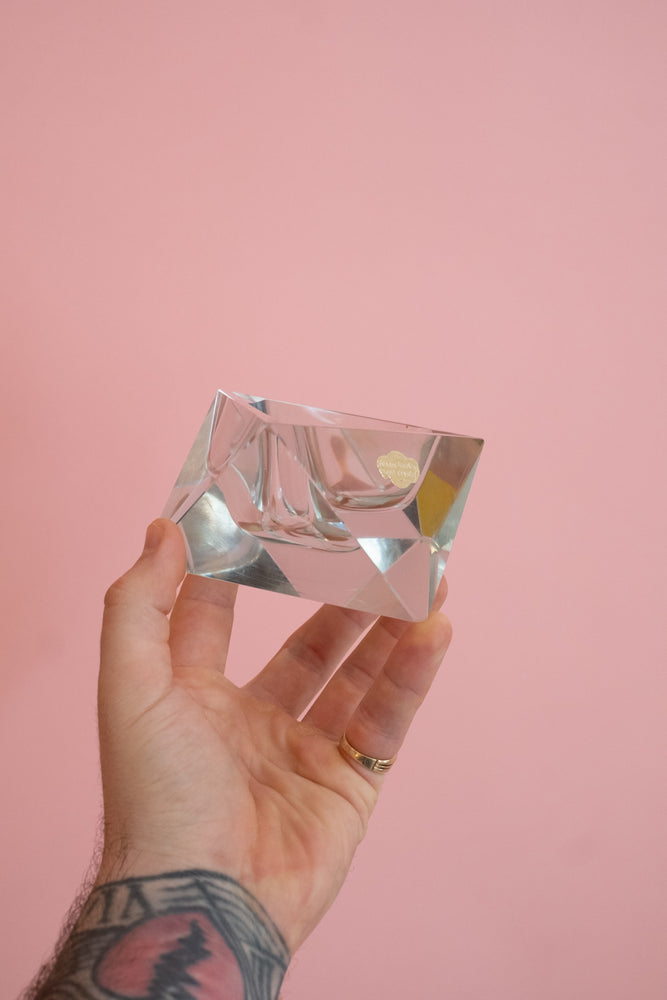 Vintage Genuine Handcut Lead Crystal Ashtray/Trinket Dish