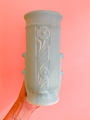 Vintage Blue Floral Vase