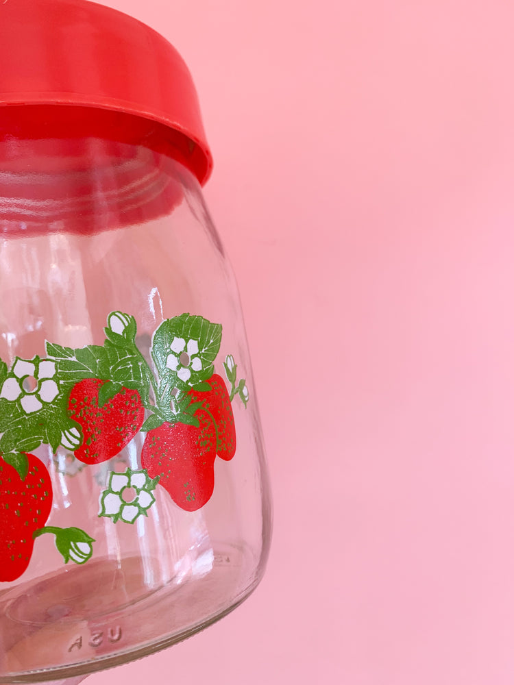 Vintage Strawberry Stash Jar