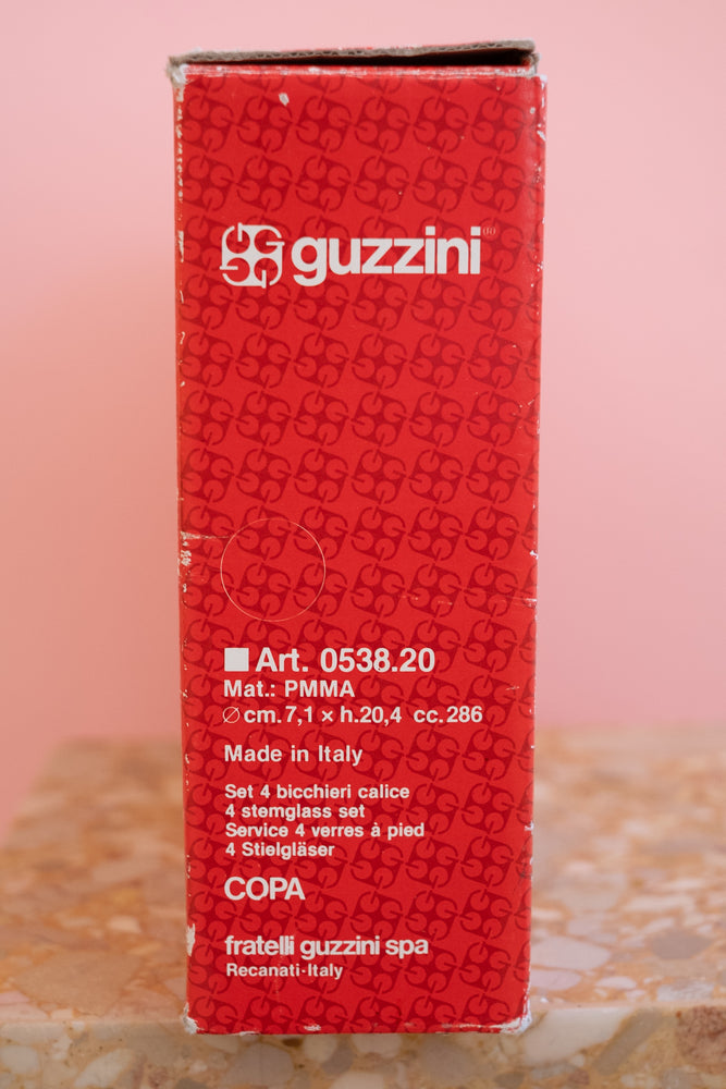 Vintage 80’s Clear Acrylic Guzzini Stemglass Set