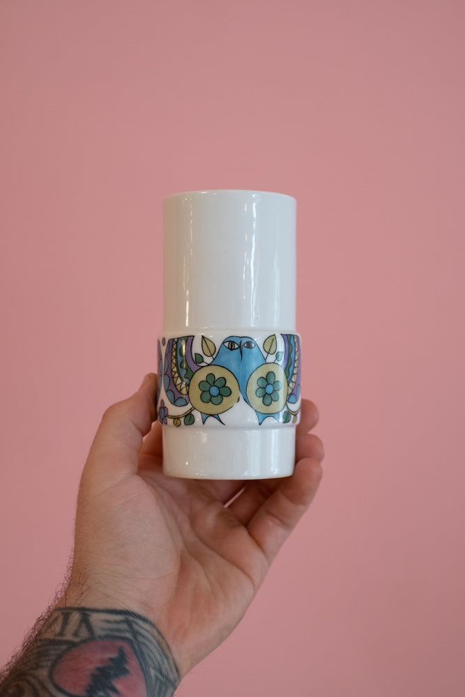 Vintage Coimbra S.P. Portugal Hand Painted Ceramic Cups/Vases