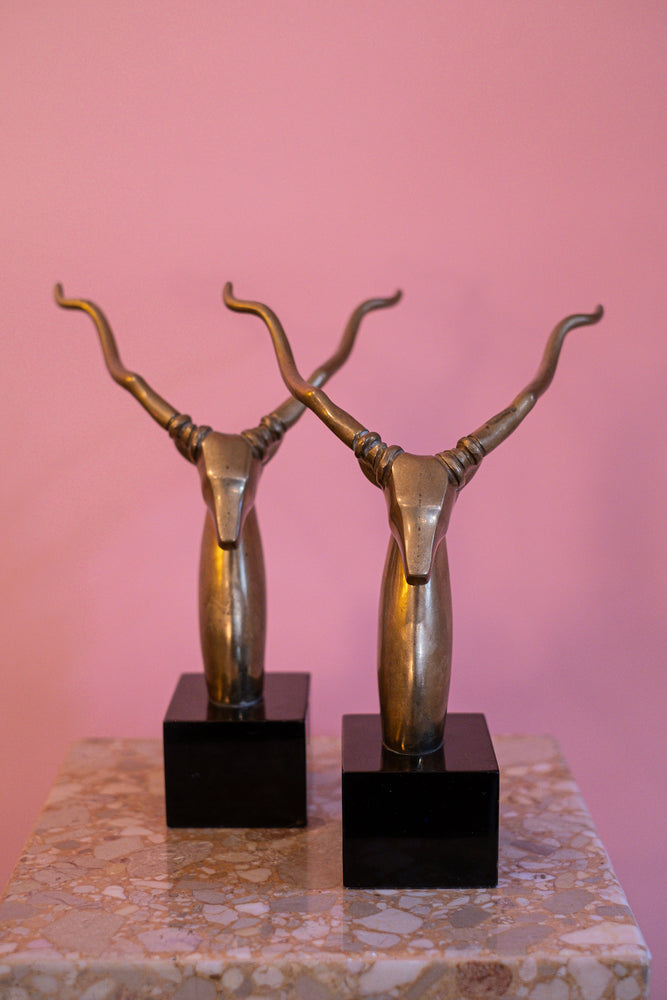 Brass Antelope Busts