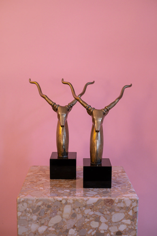Brass Antelope Busts