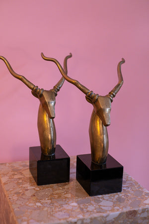 Brass Antelope Busts