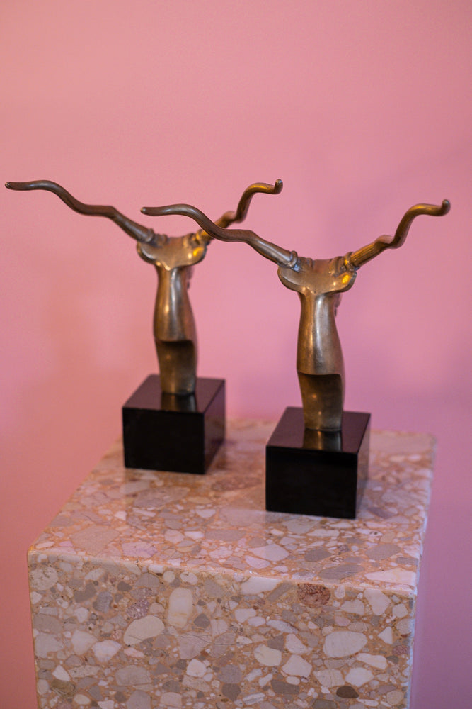 Brass Antelope Busts