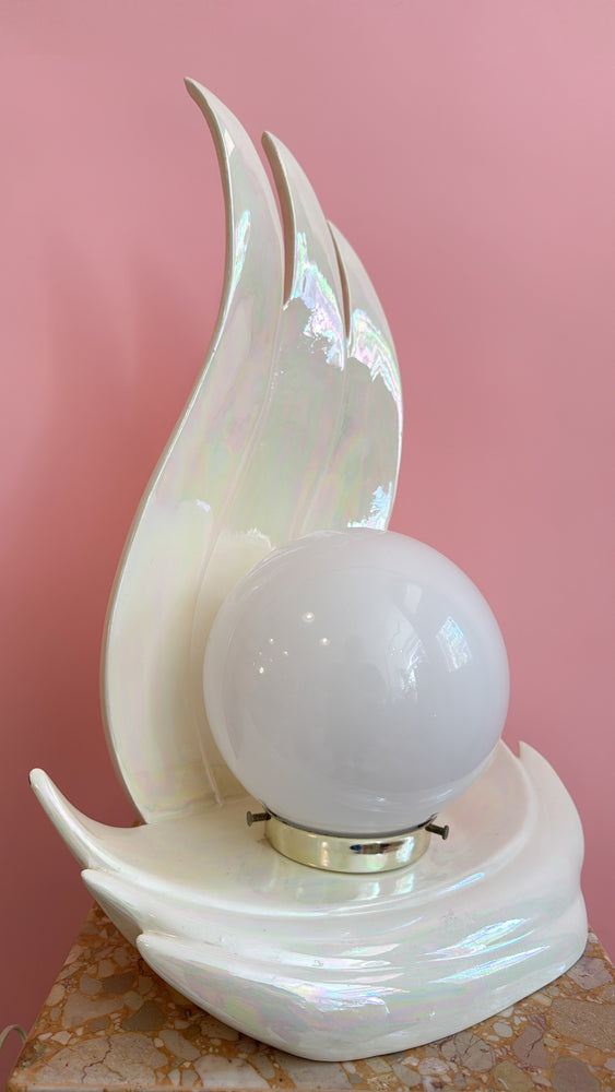 Vintage White Art Deco Wave Lamp