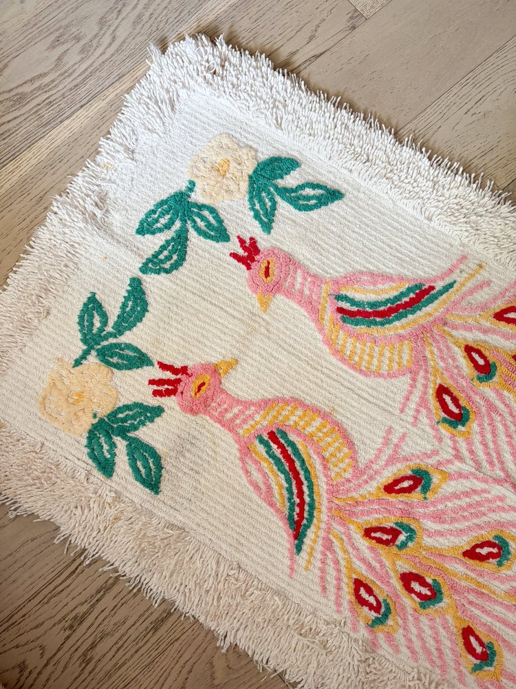 Vintage 1950's Chenille Bath Rug