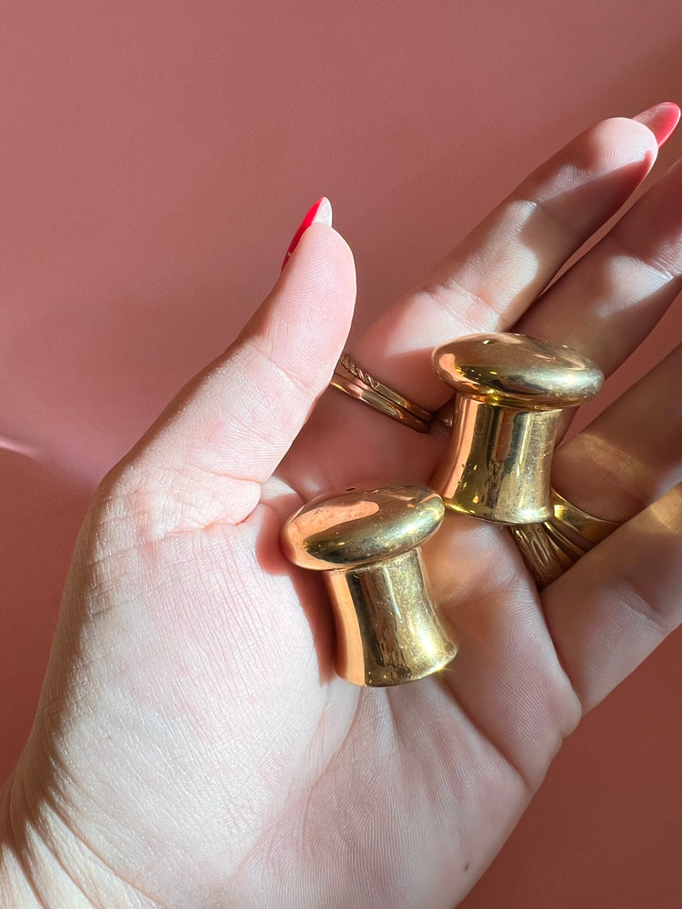 Vintage Gold Plated Mushroom Salt and Pepper