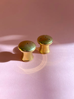 Vintage Gold Plated Mushroom Salt and Pepper