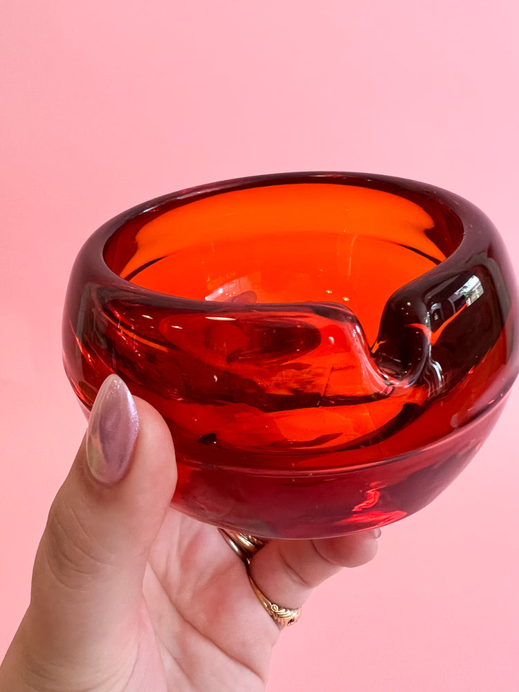 Vintage Viking Glass Orb Ashtray