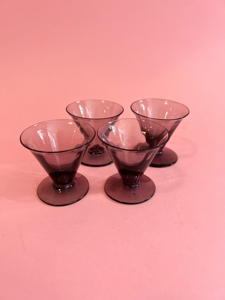 Vintage Plum Shot Glass Set