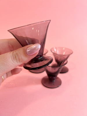 Vintage Plum Shot Glass Set