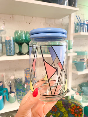 Vintage 80's Geometric Stash Jar