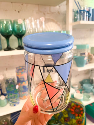 Vintage 80's Geometric Stash Jar