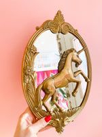 Vintage Brass Wall Mounted Unicorn Mirror