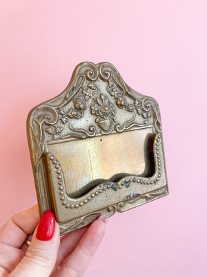 Vintage Desktop Brass Card Holder