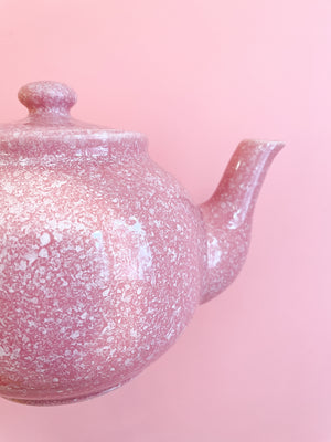 Vintage Pink Speckled Teapot