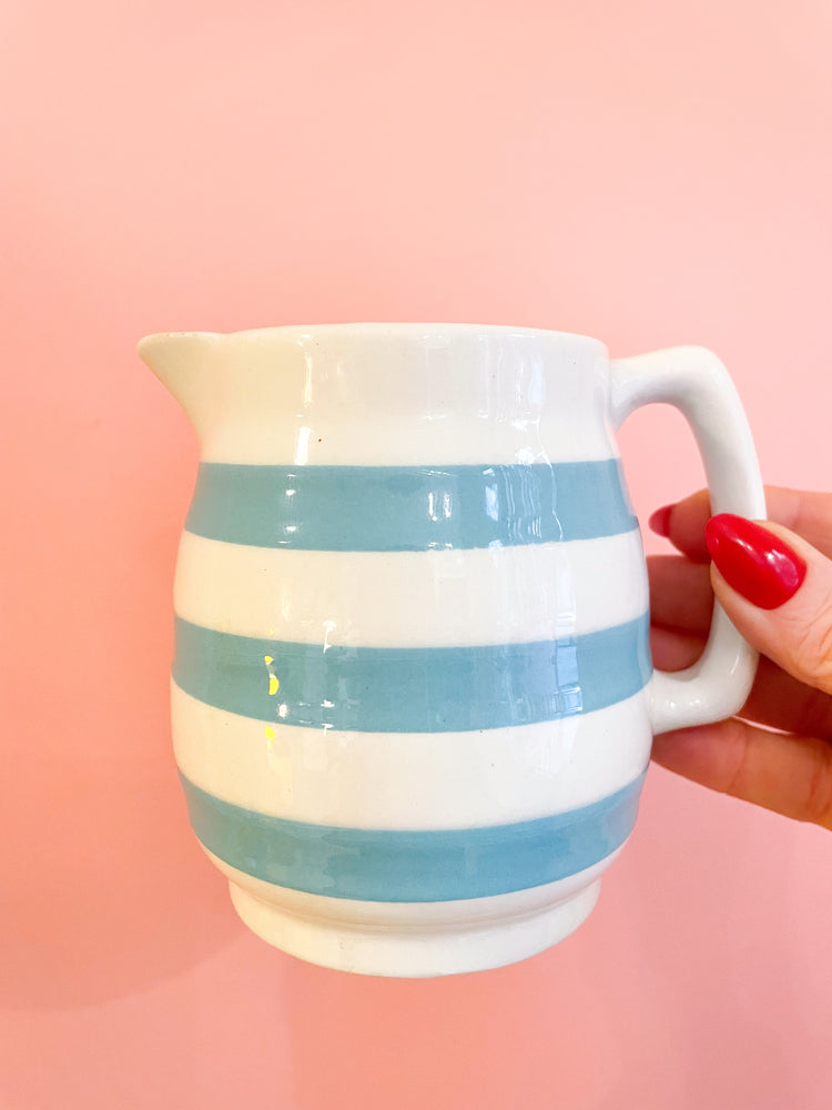 Vintage Striped Ceramic Creamer