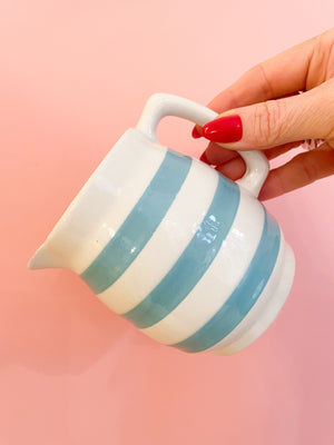 Vintage Striped Ceramic Creamer