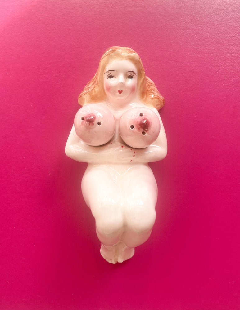 Vintage Ceramic Nude Lady Salt & Pepper