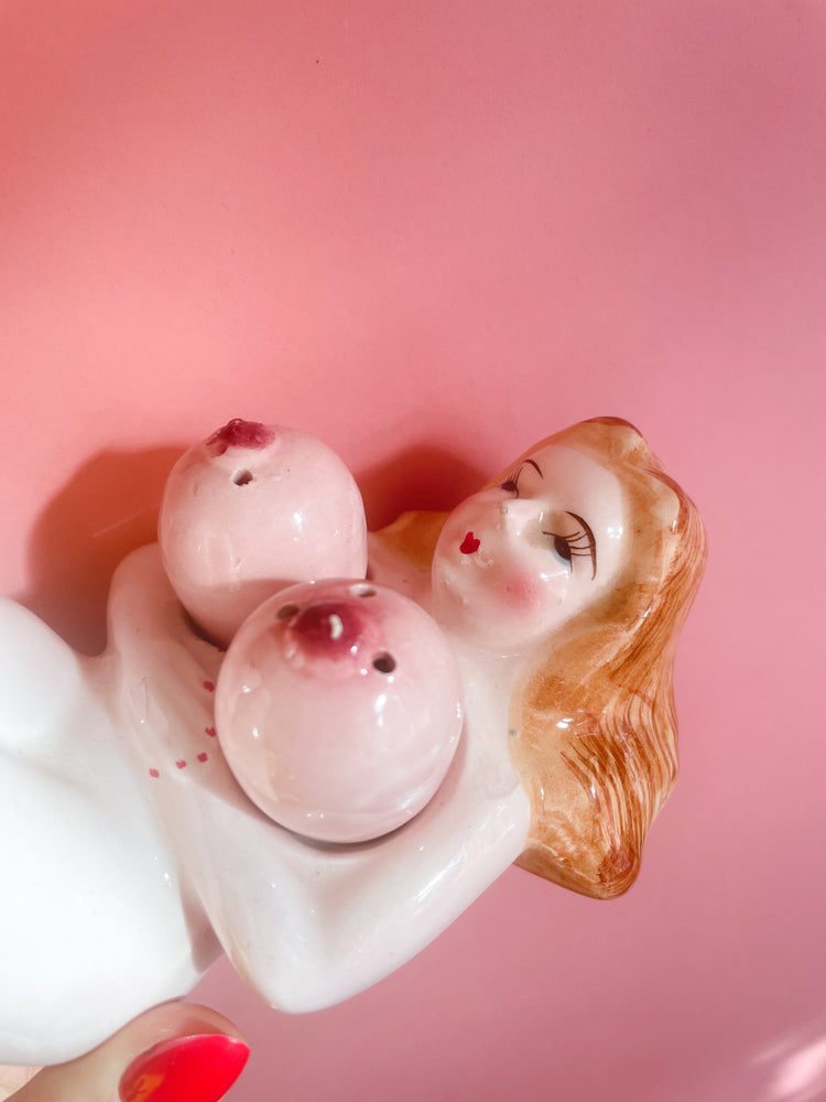 Vintage Ceramic Nude Lady Salt & Pepper