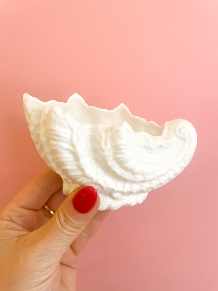 Vintage Ceramic Seashell Planter