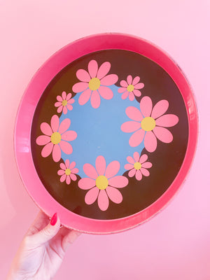 Vintage 70's Flower Power Tray