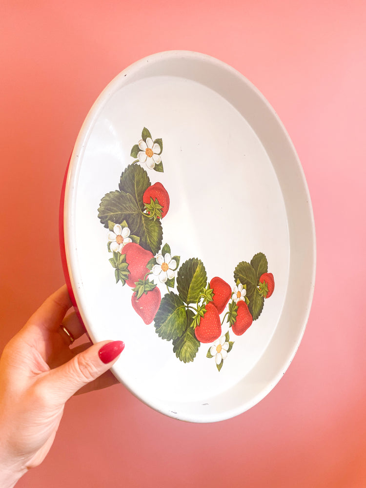 Vintage Strawberry Serving Tray