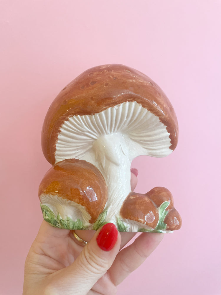 Vintage Ceramic Mushroom Wall Hanging