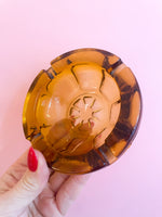 Vintage Amber Glass Ashtray