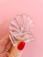 Vintage Baccarat Bambous Crystal Sea Shell Card Holder