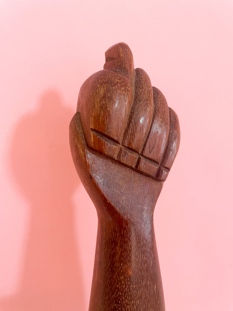 Vintage Hand Carved Large Wooden 'Good Luck' Figa Fist