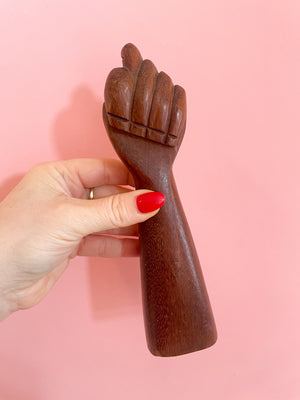 Vintage Hand Carved Large Wooden 'Good Luck' Figa Fist