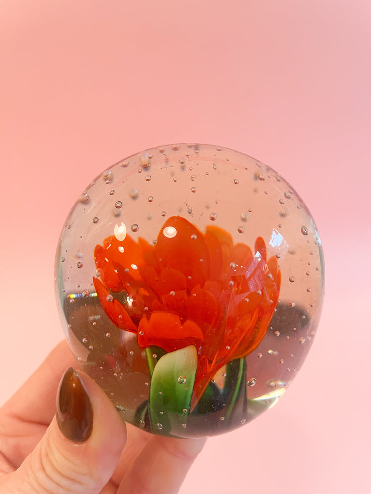 Vintage Flower Paperweight