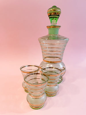 Vintage 30's Decanter & Glass Set