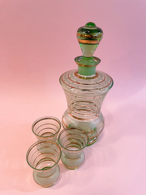 Vintage 30's Decanter & Glass Set