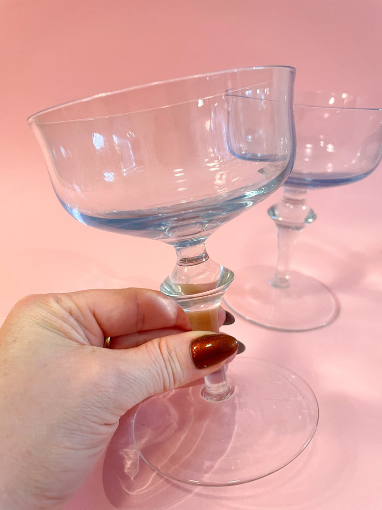 Vintage Blue Denby Aurora Coupes
