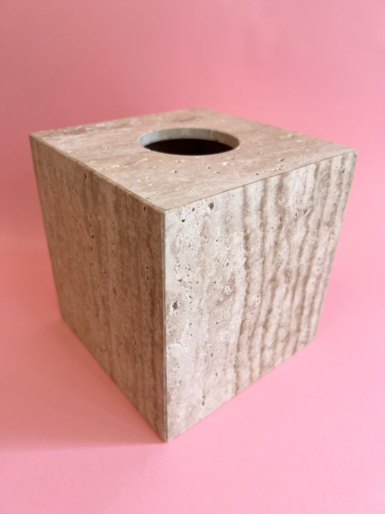 Vintage Travertine Tissue Box