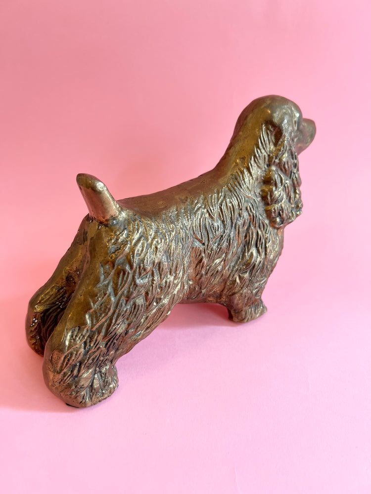 Vintage Brass Cocker Spaniel Dog Figurine