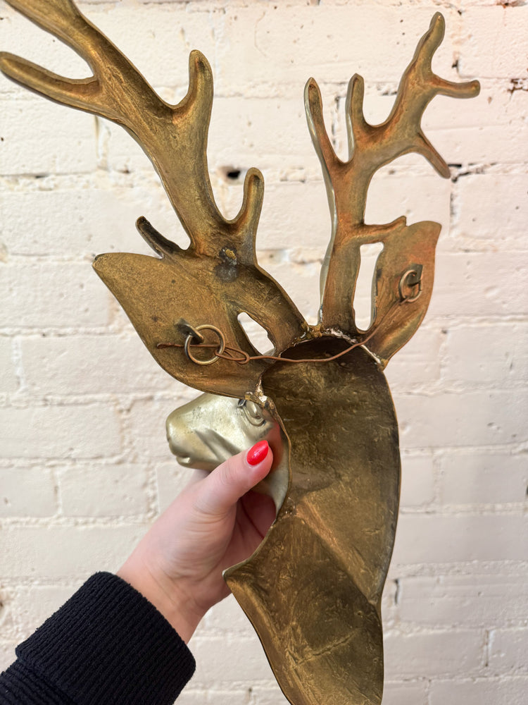 Vintage Brass Stag/ Deer Head