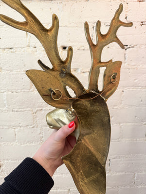 Vintage Brass Stag/ Deer Head