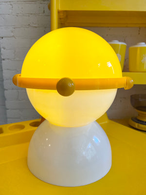 Vintage Plastic Space Age Yellow Globe Lamp