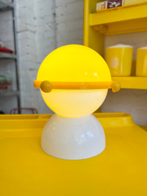 Vintage Plastic Space Age Yellow Globe Lamp