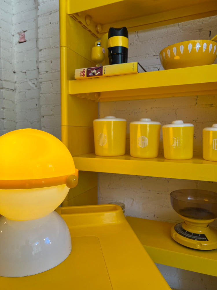 Vintage Plastic Space Age Yellow Globe Lamp