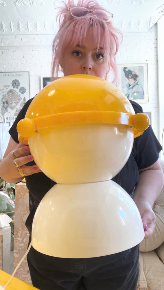 Vintage Plastic Space Age Yellow Globe Lamp