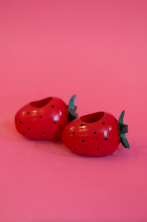 Vintage Strawberry Napkin Holder Pair