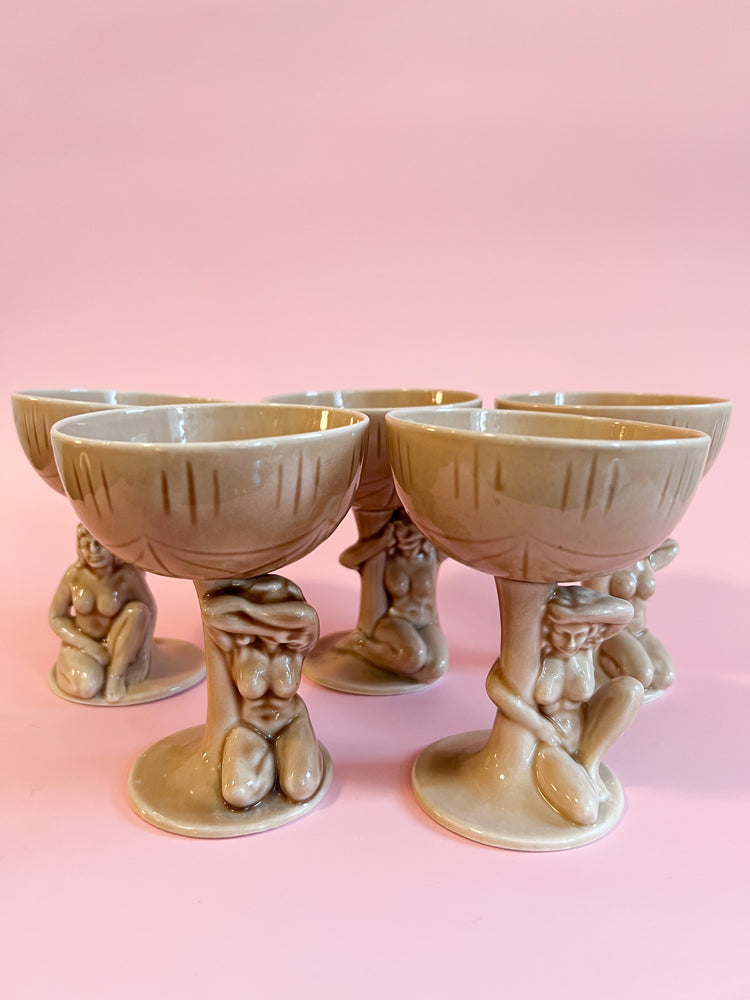 Vintage Ceramic Lady Coupes